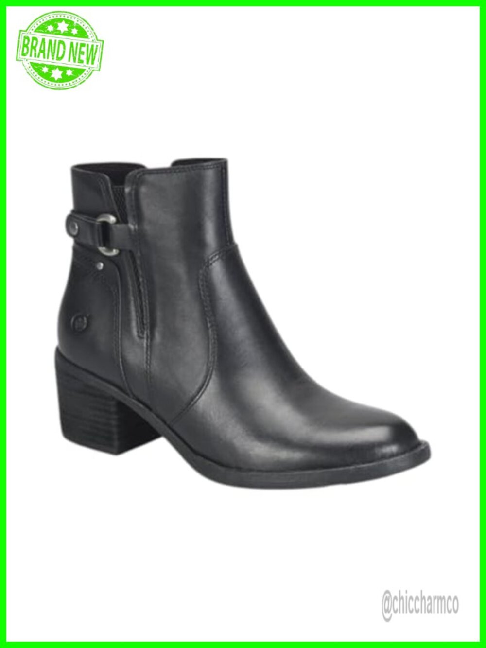 Italian Leather Ankle Bootie with Stacked Heel - Women's Fall Boot